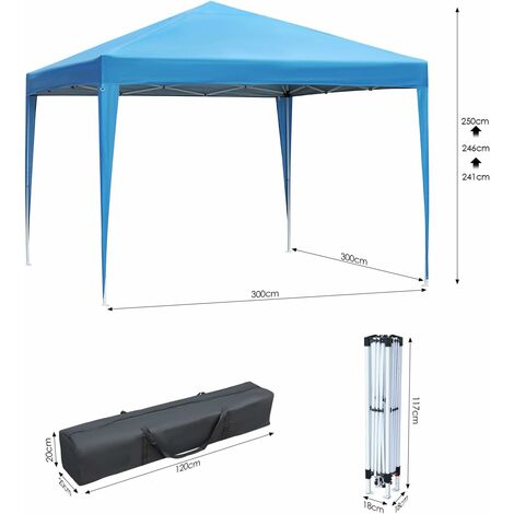 Protección UV 50+ Ajustable en Altura Pabellon de Jardin Plegable Event Shelter para Patio/Camping/Playa/Fiestas COBIZI Carpa de jardín 3x3m Cenador Plegable Gazebo Impermeable con 4 Paredes