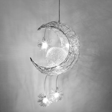 Lámpara Colgante LED Lámpara de Hada Luna Colgante Dormitorio Regalo para Niño (Blanco Frio) (1/5)