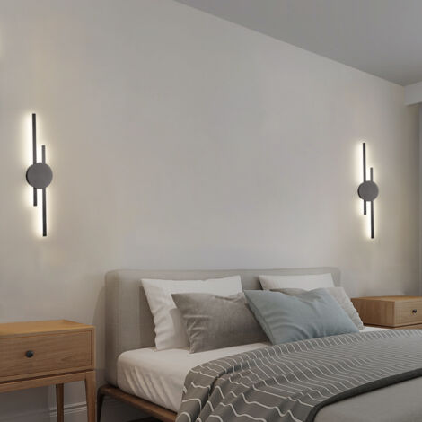 Aplique De Pared LED Cuadrado Moderno – 17W, Luz Cálida 3000K, 1912 Lúmenes, Color Negro, Para Dormitorio, Pasillo