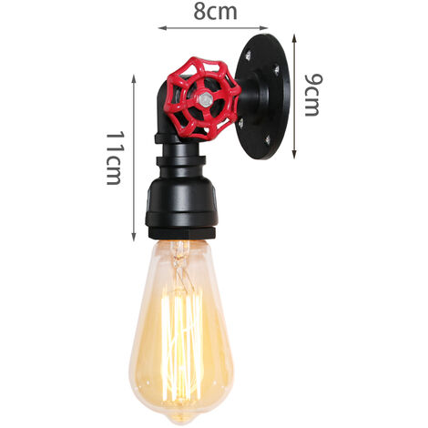 Interruptor de luz vintage Steampunk industrial retro negro con cable rojo  blanco para lámparas steampunk, lámparas de mesa, interruptor de luz de