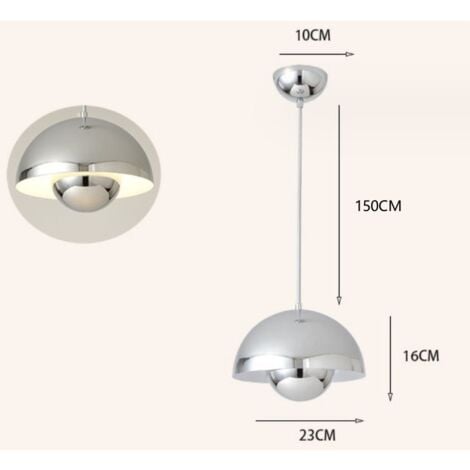 Lámpara Colgante de Techo Moderno Iluminación Araña Metal Luz Colgante Plata para Dormitorio Salón Comedor