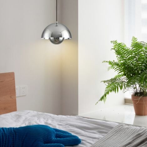Lámpara Colgante de Techo Moderno Iluminación Araña Metal Luz Colgante Plata para Dormitorio Salón Comedor