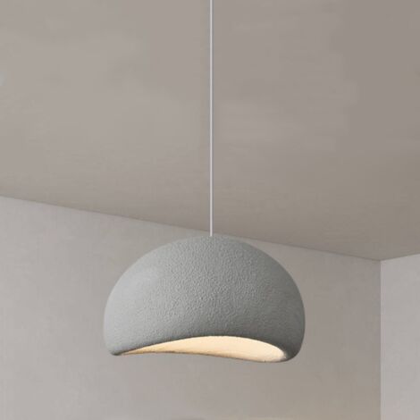 Wottes – Lámpara colgante moderna nórdica gris Ø20cm – Ajustable hasta 150cm – E27 para iluminación cálida – Ideal para salones y dormitorios (1/5)