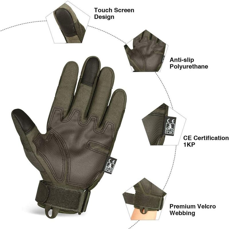 Touchscreen tattico a nocche rigide Guanti Accessori Guanti e muffole Guanti da giardino e da lavoro moto Guanti multiuso verde 
