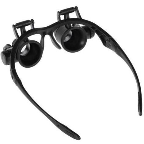 Beetest Occhialini a testa con indosso lente dingrandimento a LED Illuminata a luce con lente dingrandimento 2.5-25 X 8 Set Lens per riparazione orologio gioiello