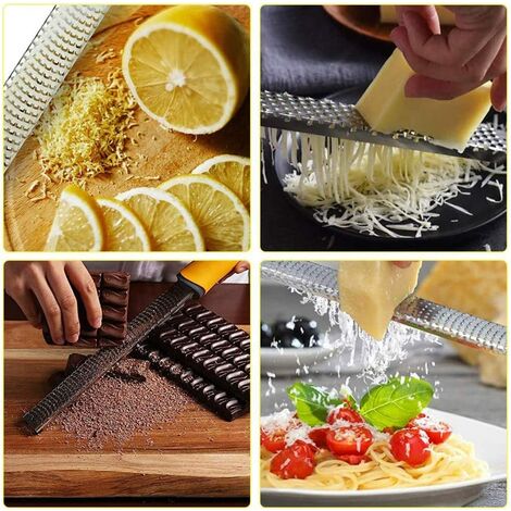 Grattugia affilata in Acciaio Inossidabile Cioccolato Aglio Frutta Nero Ideale per Formaggi a Pasta Dura Grattugia Formaggio Manuale Zenzero Noce Moscata Verdura Gsrhzd Grattugia Limoni 