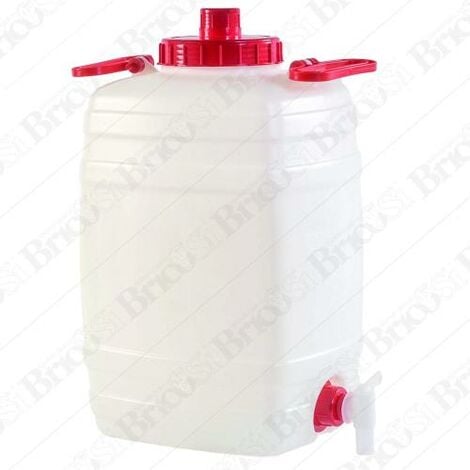 plasteo® 3er Stück Set: 30L Getränke- Wasserkanister Natur mit Hahn,  Schraubdeckel und flexiblem Ausgießer (DIN 61) | Lebensmittelecht | Tragbar  