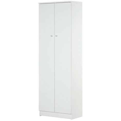 Mehrzweck-Kleiderschrank mit zwei Türen Weiß 62x34x h182 cm