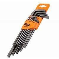 Juego de llaves hexagonales tipo allen TORX® con bola y fosfatadas (8  piezas), BAHCO