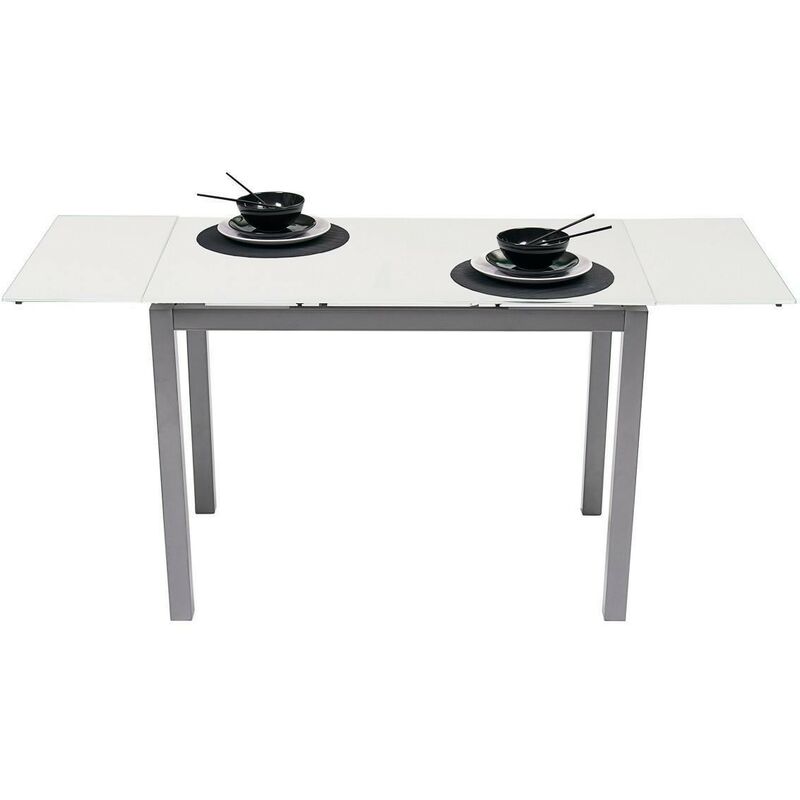 Mesa Cocina Extensible Prils Apertura Libro Color Blanco 1 Cajón