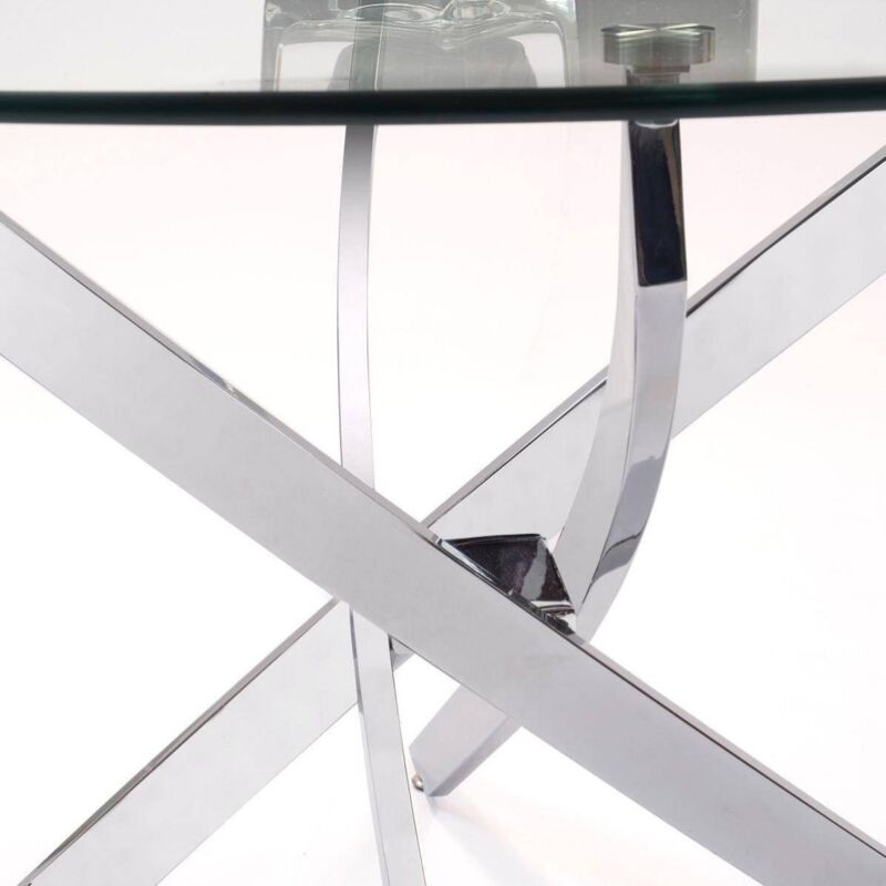 Conjunto de comedor DALILA mesa redonda de cristal de 110 cm de diámet