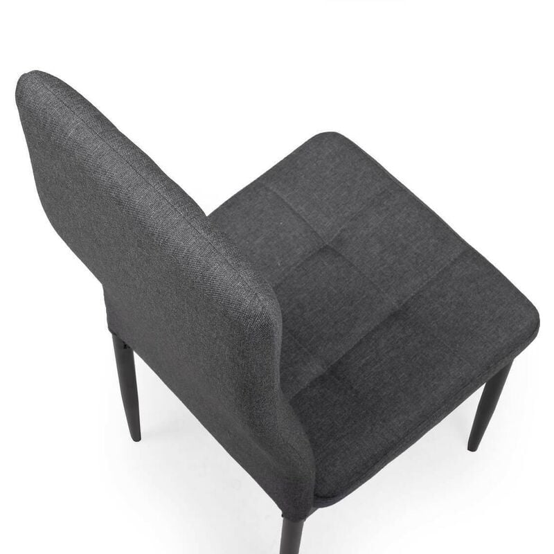 Pack de 6 sillas de comedor ZUNI tapizadas en tela gris oscuro y patas  metálicas en negro - Centro Mueble Online