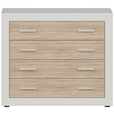 Cómoda de 4 cajones COIMBRA color cambrian/blanco, cambrian/antracita y pina/trufle 98x81,5x39,6 cm KASHMIR / SONOMA