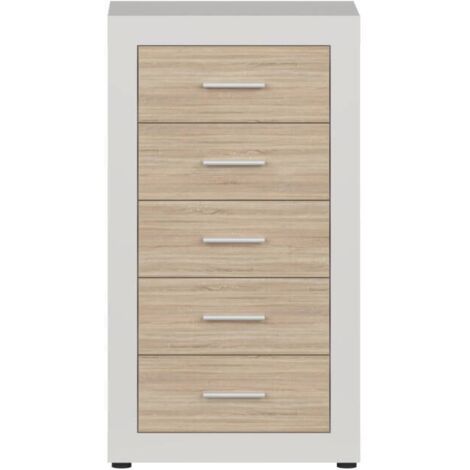 Sinfonier de 5 cajones COIMBRA color cambrian/blanco, cambrian/antracita y pina/trufle 60x106,3x39,6 cm  KASHMIR / SONOMA