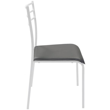 Pack de 4 sillas de cocina PARIS asiento de pvc y estructura de metal  METAL BLANCO-PVC GRIS