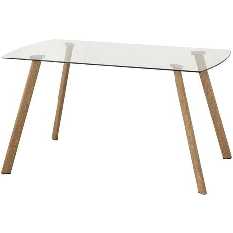 Mesa de comedor blanco/madera clara 120 x 80 cm NEWBERRY 