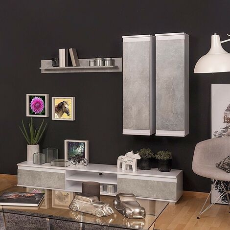 Skraut Home - Conjunto Muebles Salon | Mesa 170 Negro Patas X 8 comensales  | Aparador/Buffet 140 Tall | Roble y Negro | Estilo Industrial