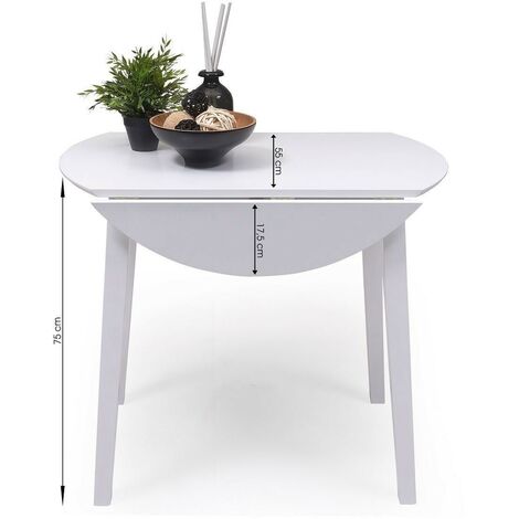 Conjunto de comedor DALLAS WHITE mesa de comedor redonda extensible y