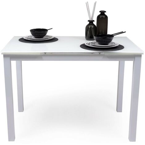 Mesa de comedor extensible escandinava INGA 120-160 cm con tablero