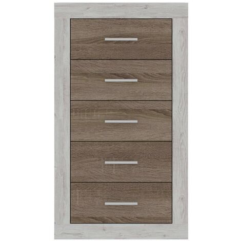 Sinfonier de 5 cajones COIMBRA color cambrian/blanco, cambrian/antracita y pina/trufle 60x106,3x39,6 cm  PINA/TRUFLE