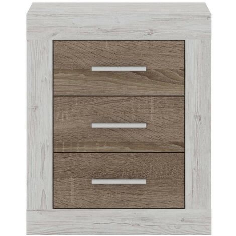 Mesilla de 3 cajones COIMBRA color cambrian/blanco, cambrian/antracita y pina/trufle 50x60x34,6 cm PINA/TRUFLE