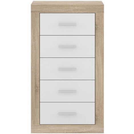 Sinfonier de 5 cajones COIMBRA color cambrian/blanco, cambrian/antracita y pina/trufle 60x106,3x39,6 cm  CAMBRIAN/BLANCO