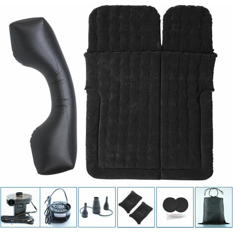 Aufblasbar Luftmatratze Auto Luftbett mit Luftpumpe Reisematratze Campingmatratze Reise Bett Doppelbett Für SUV schwarz