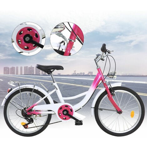 Kinderfahrrad 20 Zoll 6-Gang Kinder Mädchen Fahrrad rosa Kinderrad Citybike  NEU