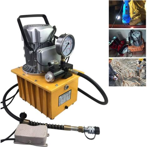 Produktbild von Elektrische Hydraulikpumpe 750W – 2–70 MPa, 1400 U/min – Mit Ölschlauch, Fußpedal – Für Heben, Pressen, Schneiden