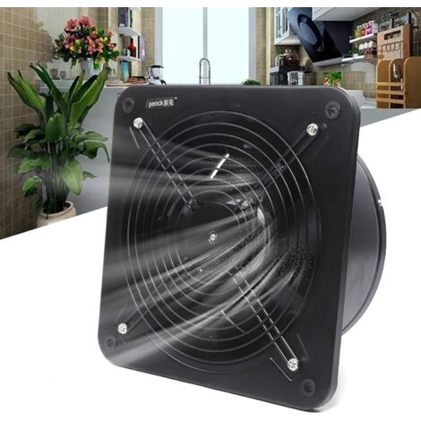 Wand-Abluftventilator, 220 V AC, 2850 m³/h, Haushalts-Abluftventilator, Abluftventilator, für Badezimmer, Küche, Garage, 35 x 35 x 13 cm (schwarz)