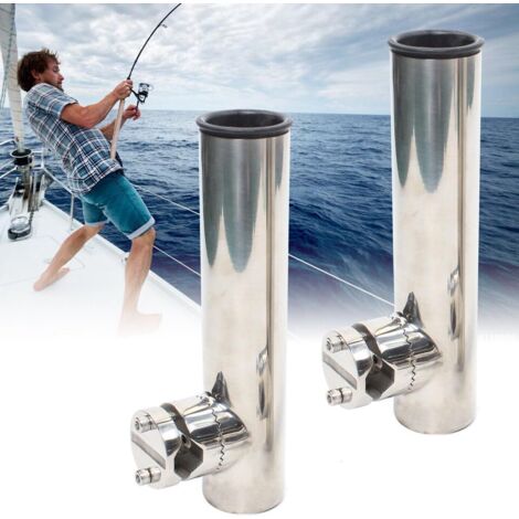 2er-Set Angelrutenhalter, Angelrutenhalter für Boote, Edelstahl, 360 Grad drehbar, Angelrutenhalter für 19-25 mm