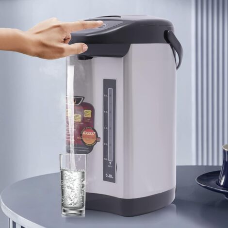 Elektrische Gießkanne 4 Liter Heißwasserspender - Elektrischer Wasserkocher - 750 W - Wasserkocher aus Edelstahl - Heißwasserspender - Schwarz