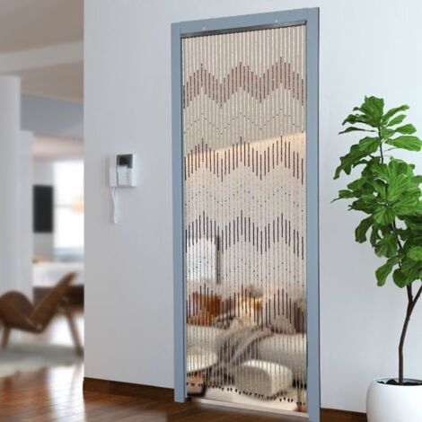 220cm x 90cm Hölzerne Perlen Bambus Tür Vorhang Sommer Jalousie Fliege Moskito Bildschirm