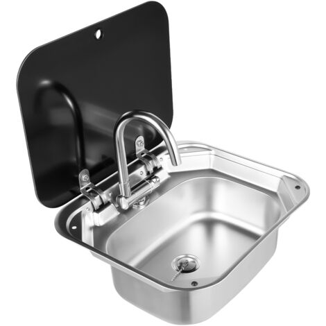 RV Bar Küchenspüle Edelstahl Caravan Camper Handwaschbecken mit Wasserhahn