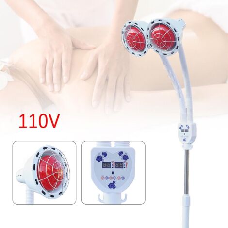 Infrarot-Wärmelampe 275 W, Therapielampe mit zwei Köpfen, Halterung für Infrarotlampe, 360° verstellbare Wärmelampe mit Rollen für die Massage im Salon (1/5)