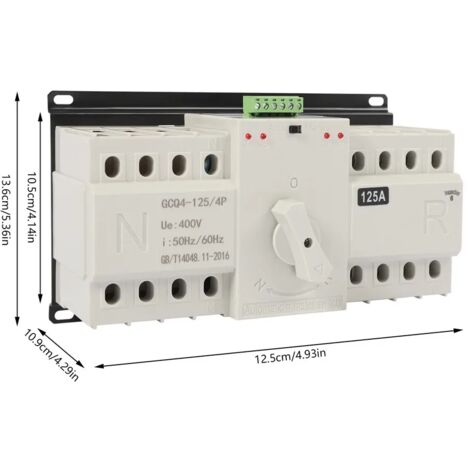Interruttore Automatico Doppia Alimentazione (ATS) 400V 4P 125A - Per Commutazione Tra Rete Elettrica E Generatore Di Emergenza, UPS, Solare