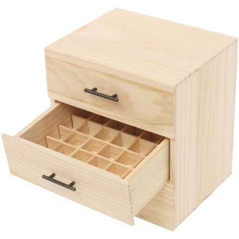 Holzregal mit 90 Fächern für ätherische Öle zur Aromatherapie Kosmetikregal aus Naturholz, ideales Display für Parfums, Nagellacke, ätherische Öle (1/5)