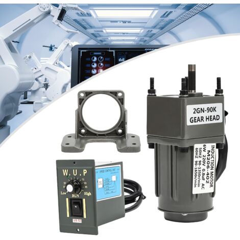 Getriebemotor AC 6 W 220 V 50/60 Hz mit niedriger Drehzahl 15 U/min und hohem Drehmoment mit Drehzahlregler CW CCW und Halterung für Fertigungsstraße