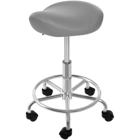 Drehbarer Sattelstuhl mit Rückenlehne, ergonomischer Barhocker, höhenverstellbar, um 360° drehbarer Arbeitshocker, für zu Hause geeignet, Tragkraft 150 kg – grau (1/5)