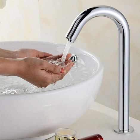 Wasserhahn mit automatischem Sensor, Wasserhahn mit hochwertigem Infrarotsensor, Messing-Badezimmerarmaturen, Kaltwasser-Waschbeckenarmatur für Spülbecken