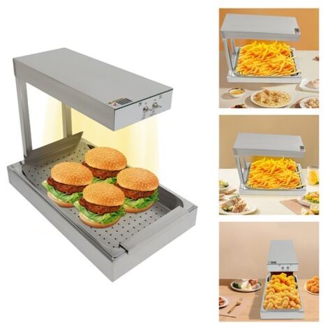 Pommes-Frites-Wärmer Wärmebrücke 750 W Pommes-Frites-Behälter aus Edelstahl Warmhaltegerät 220-240 V
