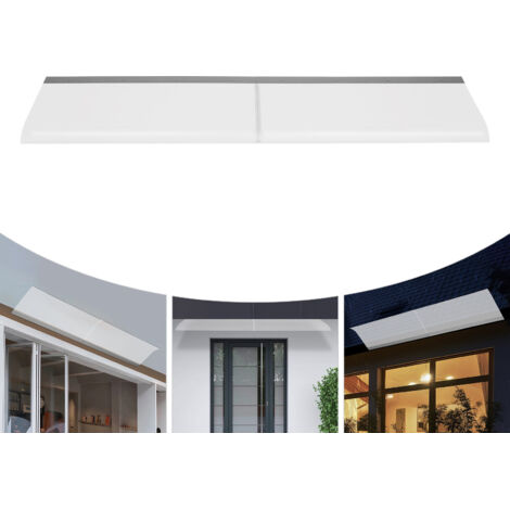 Vordach aus Polycarbonat für Eingangstüren, transparentes gewölbtes Vordach, Türvordach, UV-beständiges Vordach für Eingangstüren, Vordach mit einer Neigung von 3,5 mm, 200 x 40 cm (1/5)