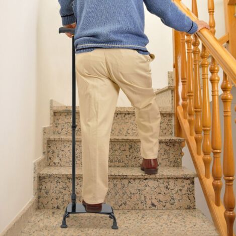 29 x 19 x 85–105 cm Verstellbarer Treppensteiger für Senioren, Gehhilfe für Treppen zum Auf- und Absteigen, tragbarer Gehstock Treppenlift für Senioren, Genesung nach Operationen