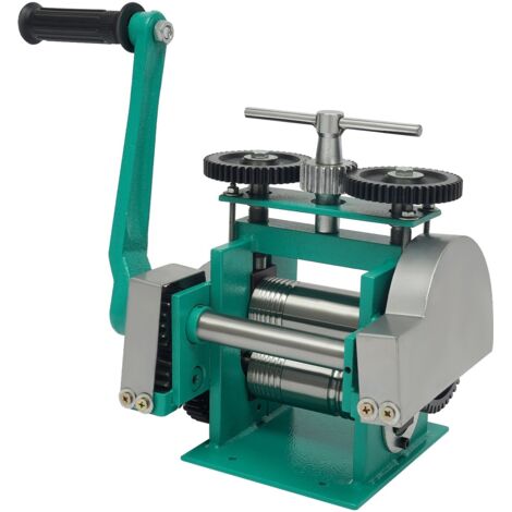 Schmuck-Walzmaschine 4,7 Zoll 120 mm Kombinierte Handwalzmaschine Übersetzungsverhältnis 1:6 Pressen Walzmaschinen für die Schmuckherstellung Vierkantdraht Halbkreismuster Blechmarkierung (1/5)