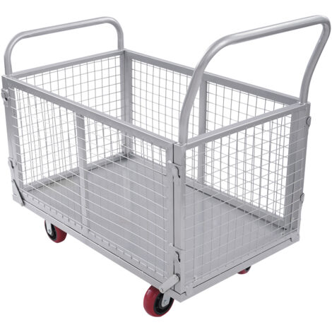 Robuster Plattformwagen mit Gitterkorb Handwagen 40 x 24 Zoll, Rollkorb Robuster Plattformwagen mit Gitterkorb Handwagen 40 x 24 Zoll, Rollkorb