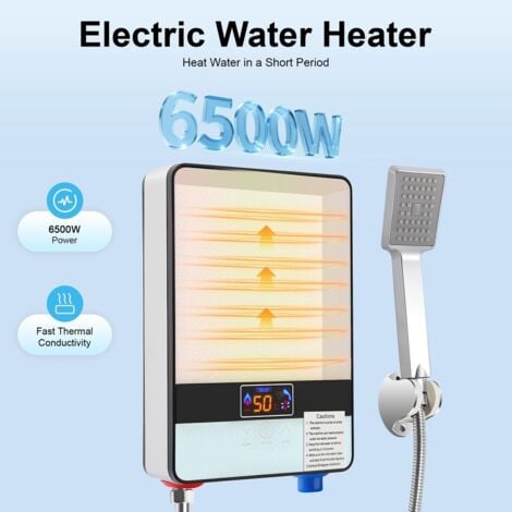 6500W Elektro Durchlauferhitzer Mit LED Display - Wandmontiert Für Dusche & Küche