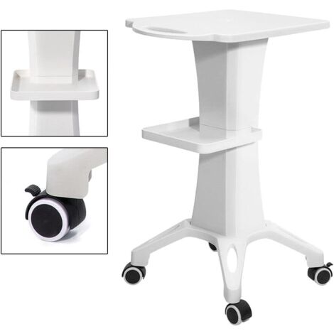 Kosmetikwagen 2 Schichten ABS Portable Beauty Salon Trolley mit Rollen Salon SPA Arbeitswagen für Schönheitsinstrument