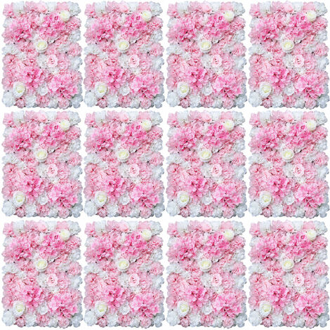 12 stk Künstliche Seidenblumen Rosenwand Blumenwand Hochzeit Hintergrund Kunstblumenwand WandDekor 40 x 60 cm