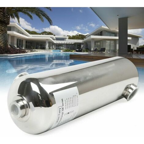 Pool-Wärmetauscher 60 kW, Pool-Heizung 485 X 134 mm, Pool-Wärmetauscher, Pool-Heizung aus Edelstahl