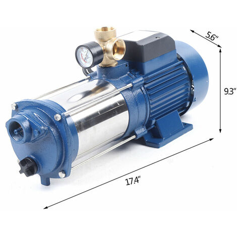 Produktbild von 1300W Kreiselpumpe Hauswasserwerk 6000 L/h, Max. 98 M Förderhöhe, 9,8 Bar, Mit Druckschalter Und Thermischem Schutz, 1 Zoll Anschluss